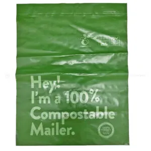 Green mailer with printed front panel