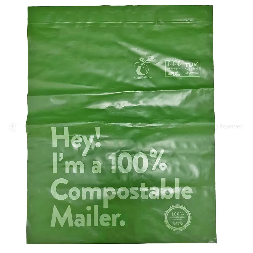 Green mailer with printed front panel