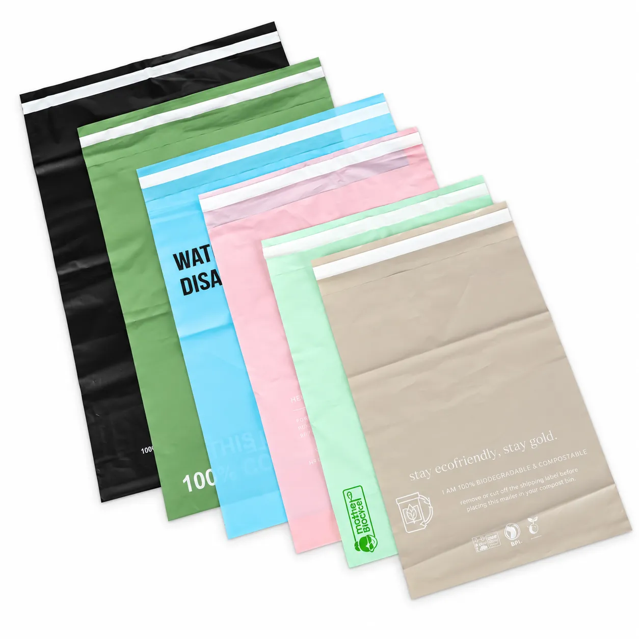 Assorted colored mailers with peel-and-seal flaps
