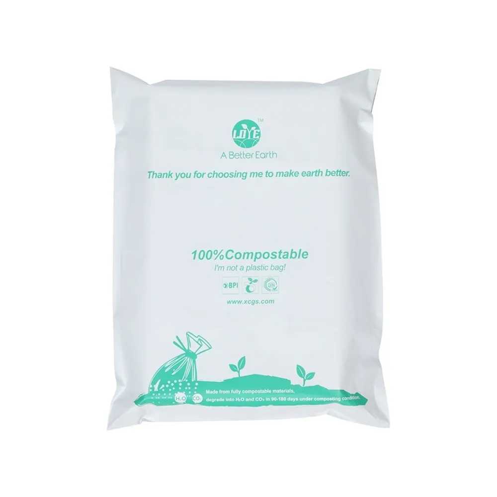 White mailer with green artwork