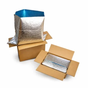 Thermal liners displayed with shipping cartons in different sizes