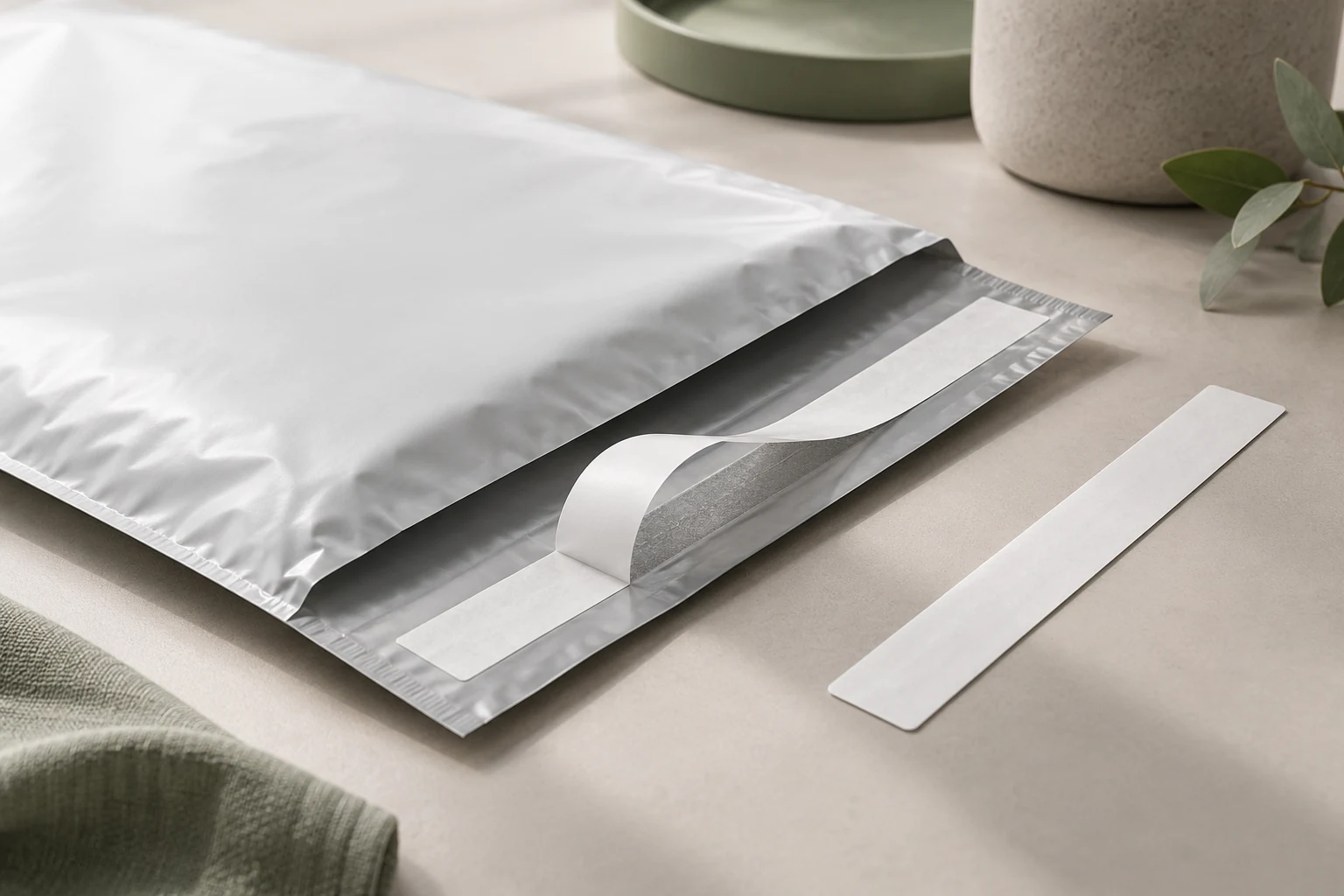 Illustration of a mailer flap and plain release strips